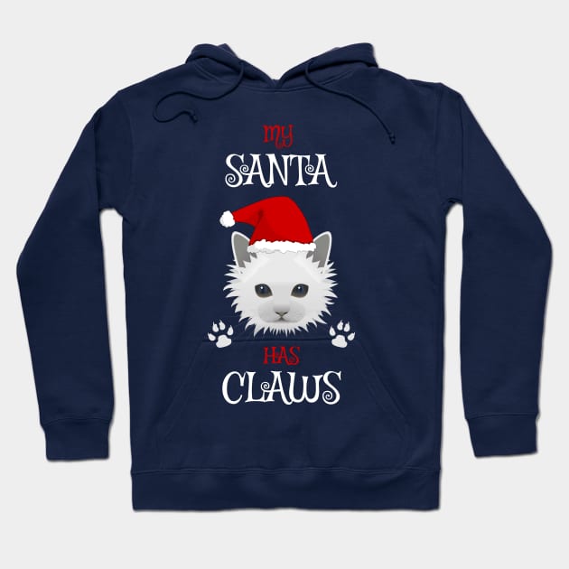 My Santa Has Claws Cat Lover's Cute Christmas Hoodie by WeirdFlex